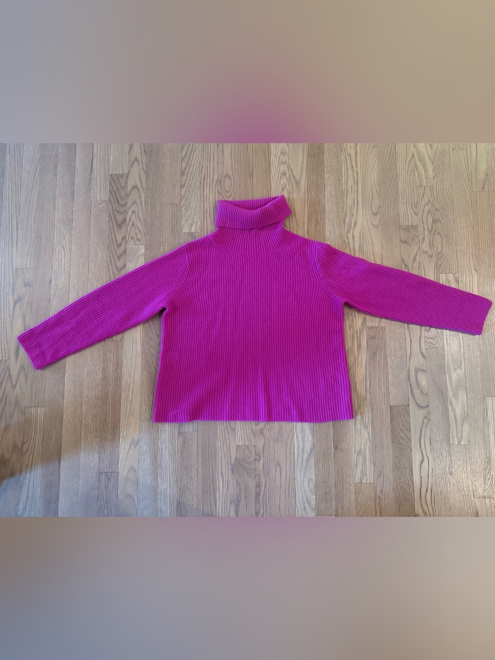 Banana Republic 100% Cashmere Pink Ribbed Turtleneck Sweater